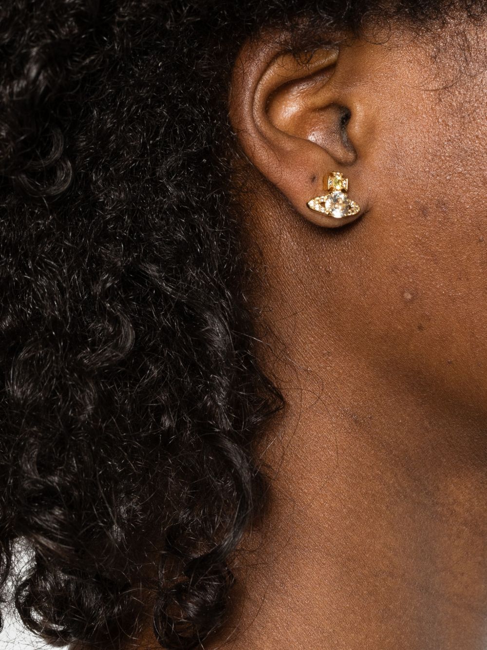 Gold-tone Crystal Embellishment Earrings