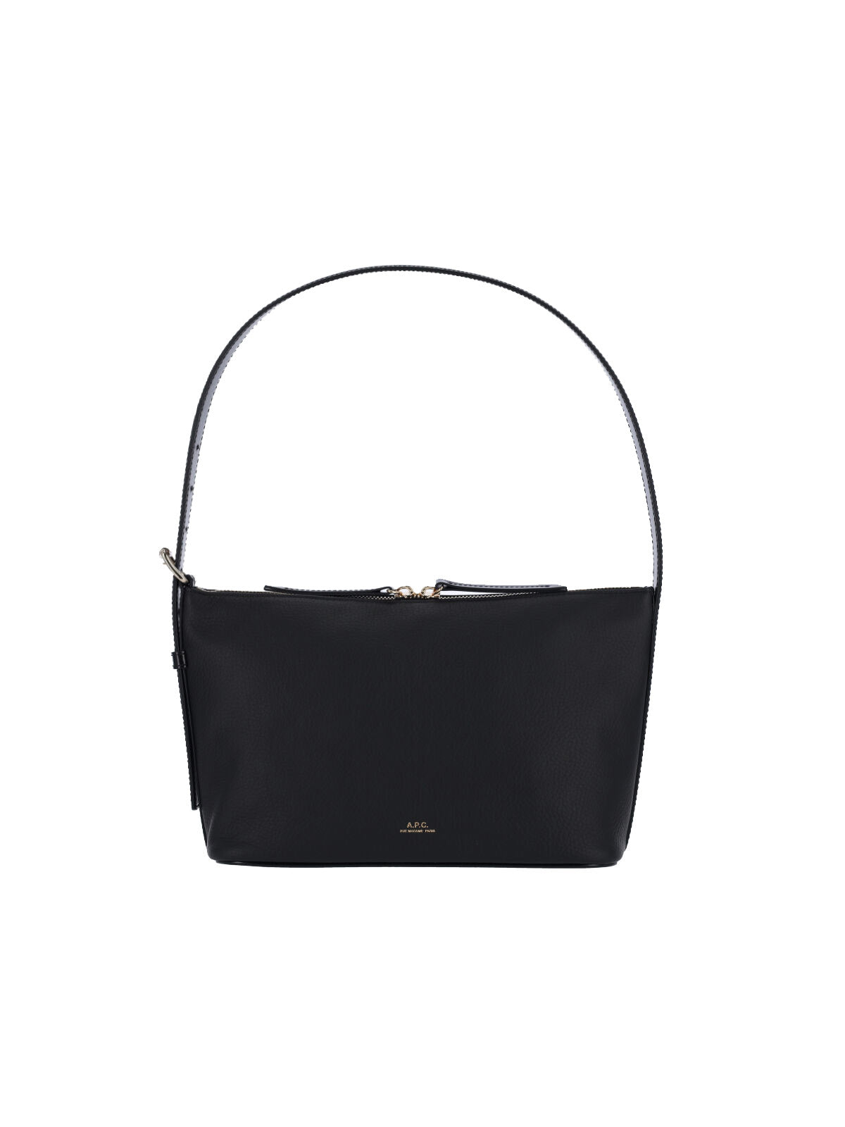 Rectangular Black Leather Shoulder Bag