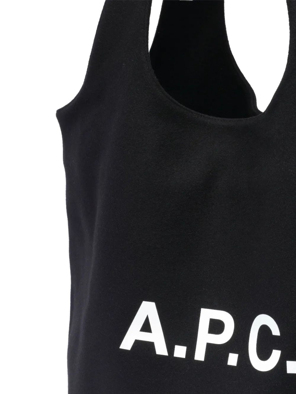 Structured Black Wool Blend Tote Bag