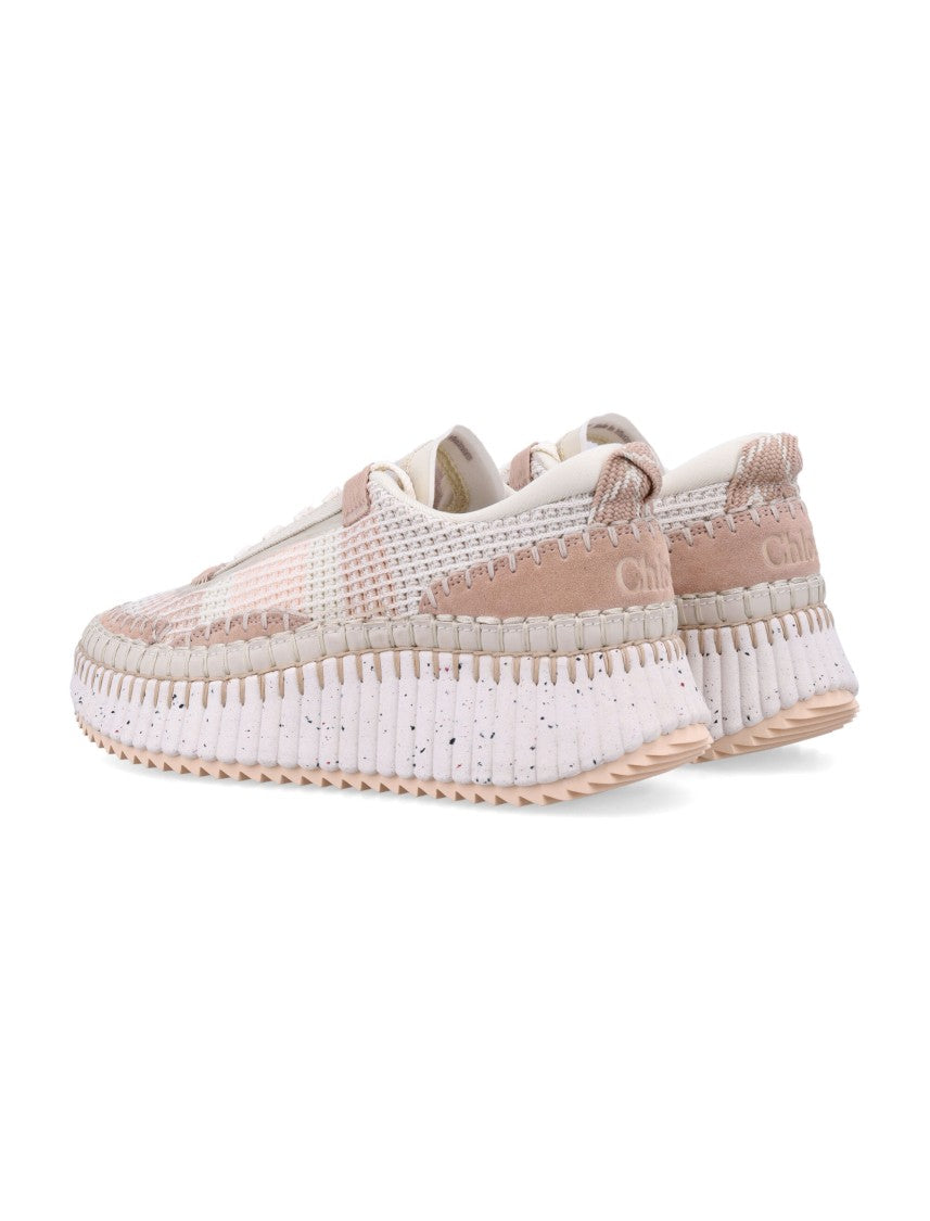 Hand-Stitched Mesh Sneakers With Suede Inserts