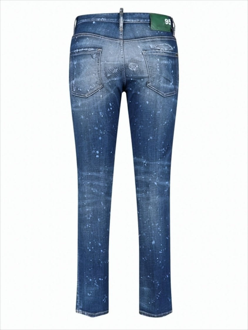 Distressed Medium Blue Denim Pants