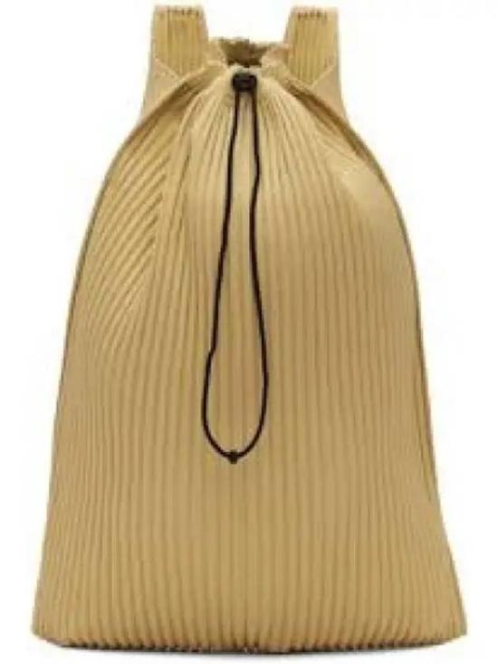 Pleated Textured Backpack With Drawstring Closure