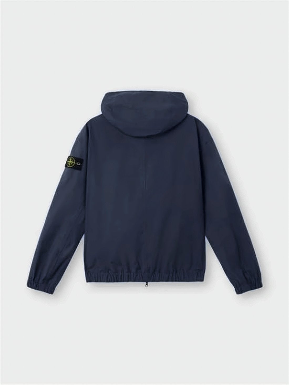 Lightweight Blue Hooded Jacket with Distinctive Patch