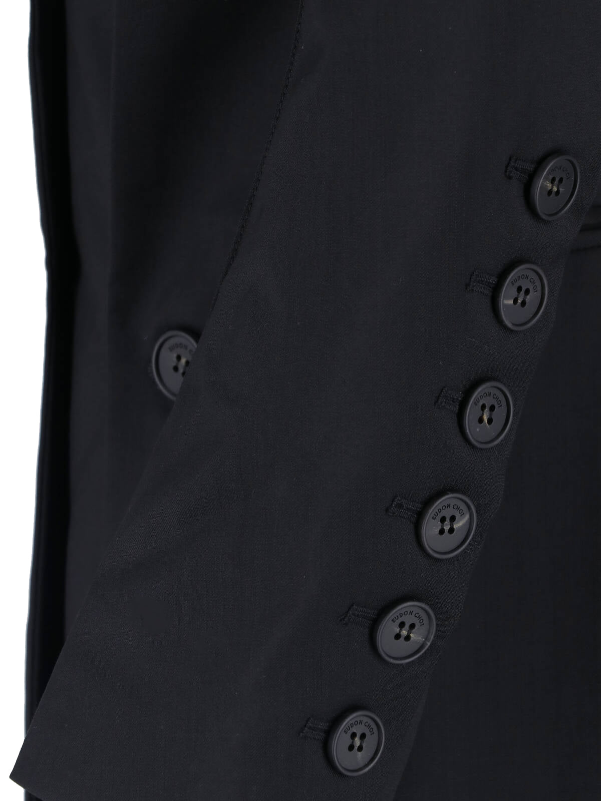 Black Beatrice Double-Breasted Virgin Wool Blazer