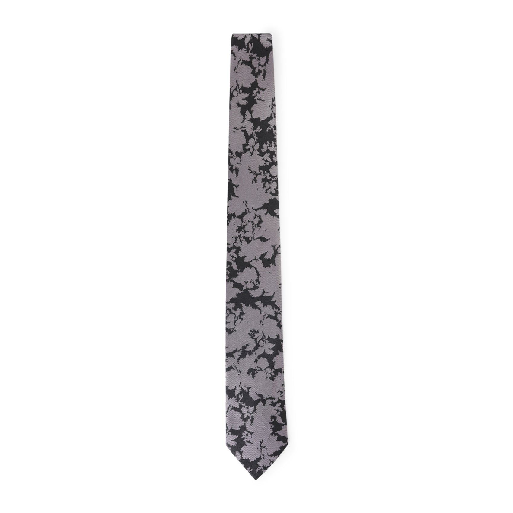 Abstract Floral Silk Tie in Neutral Tones