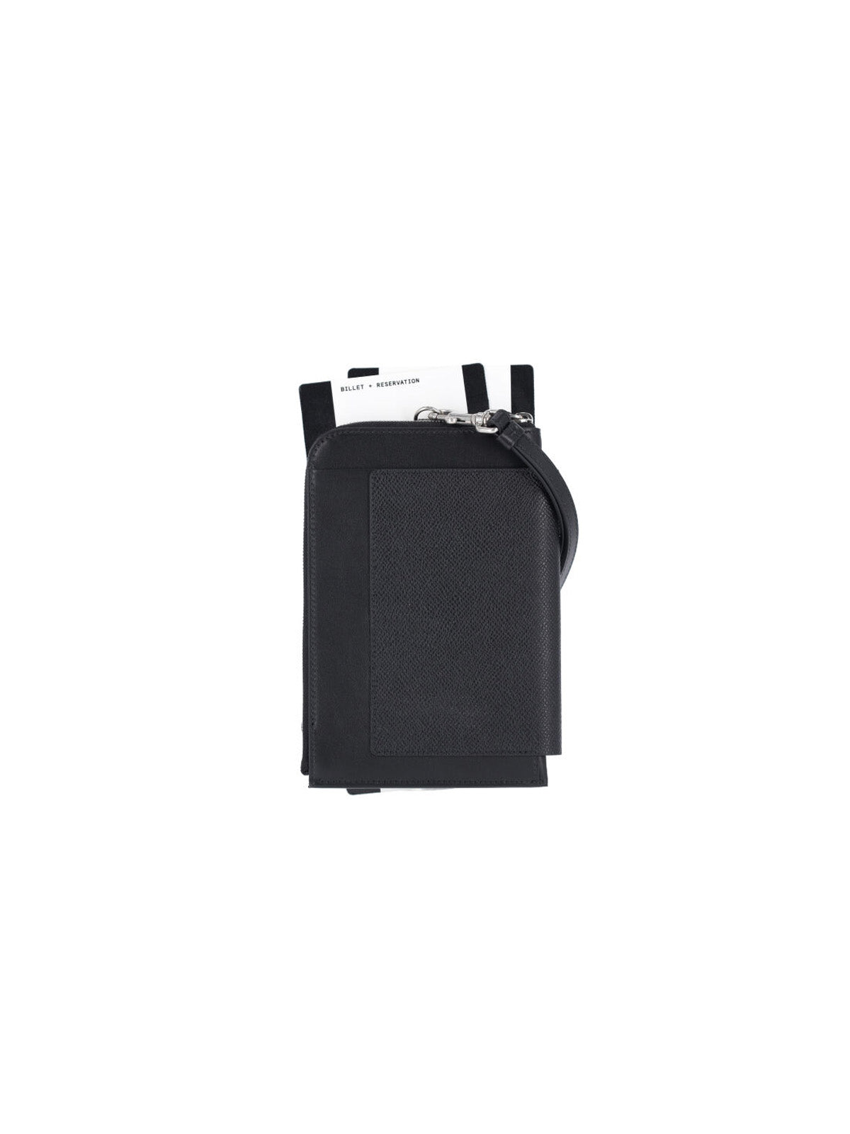 Compact Black Calf Leather Smartphone Holder