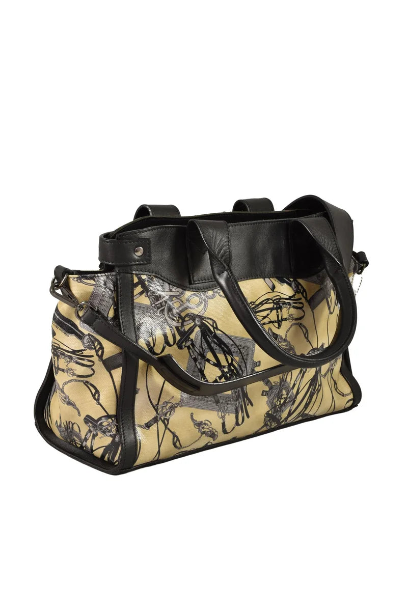 Leather Bag - Black/Beige