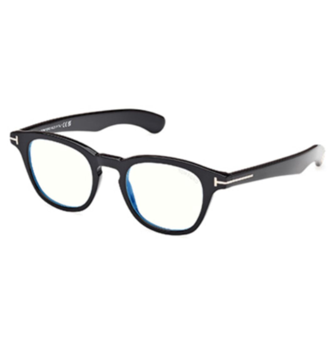 Ft5976-B Rounded Black Acetate Eyeglasses