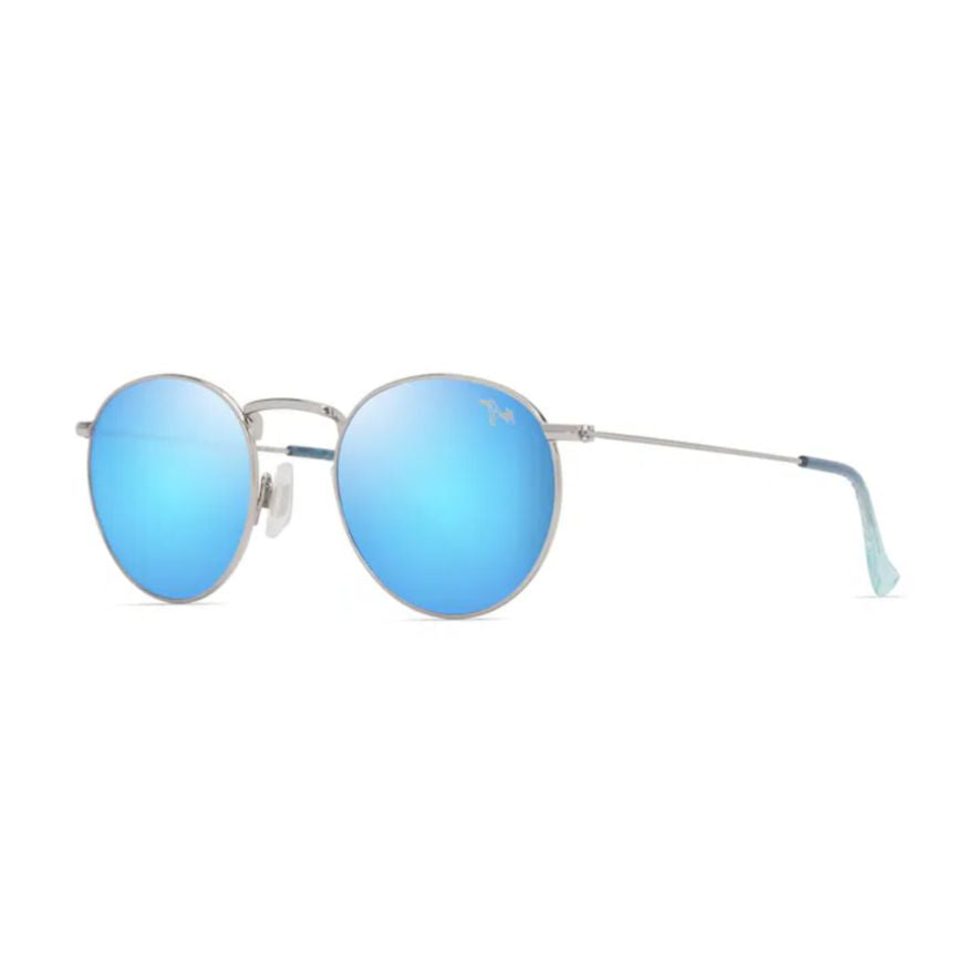 Pukaua Mirror-Tinted Round Frame Sunglasses with Metallic Accents