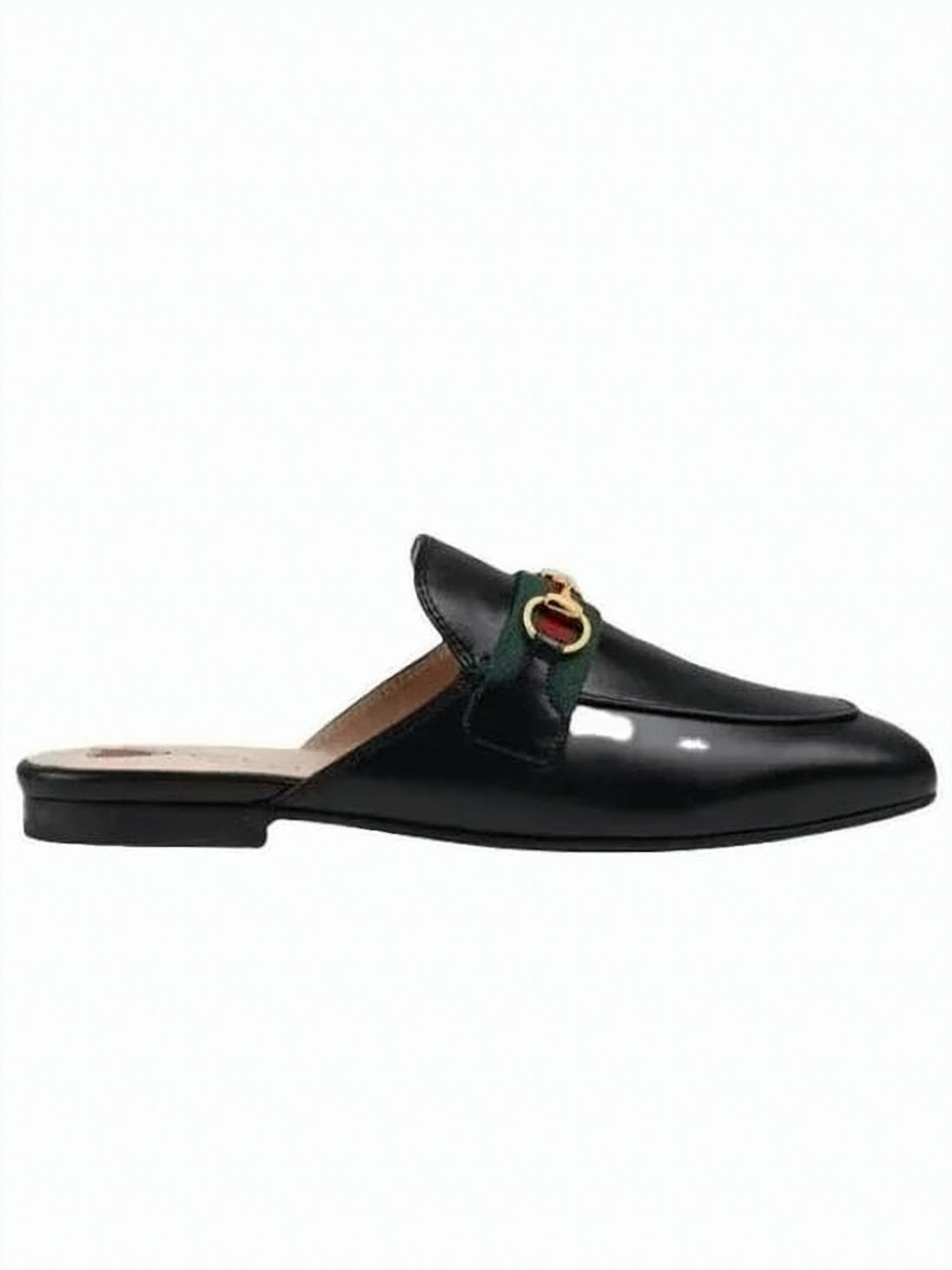 Backless Black Leather Mule
