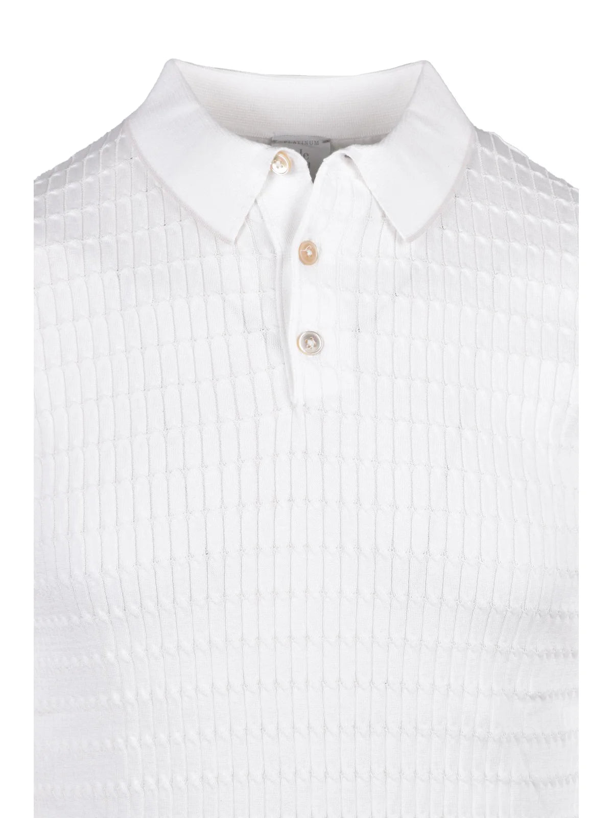 White Men Cotton Knit Polo