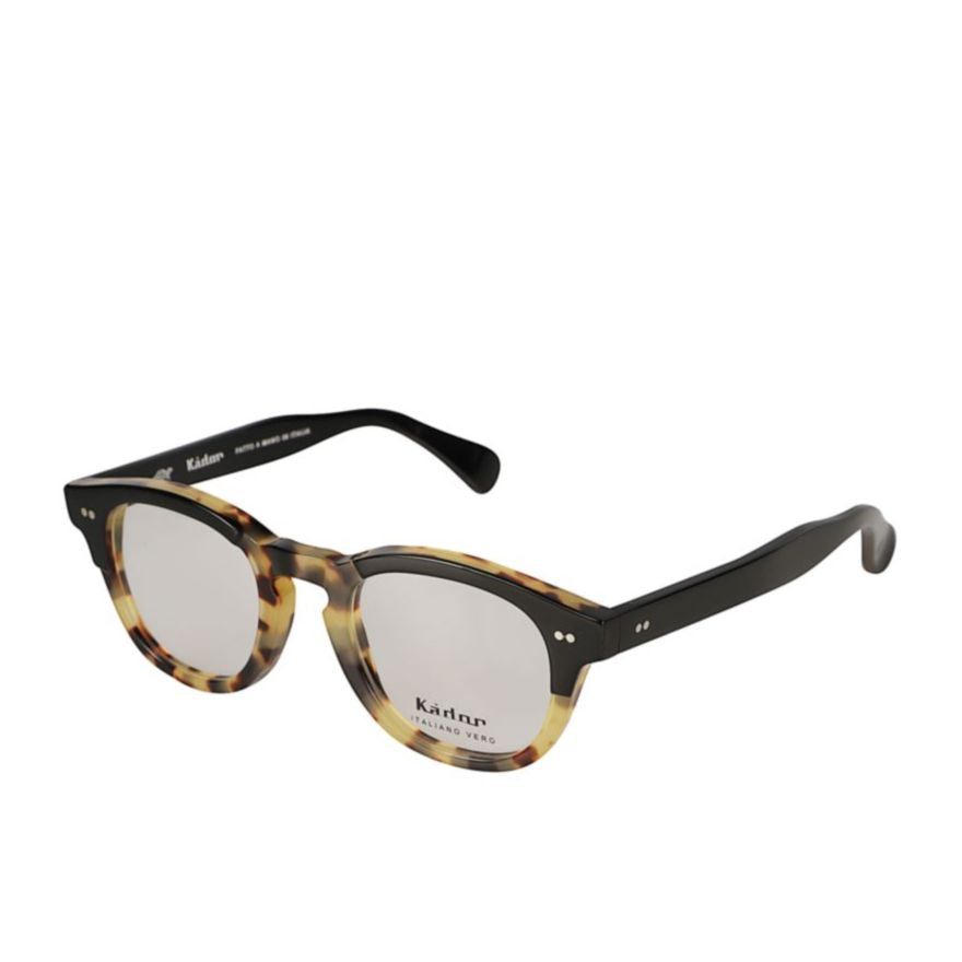 Boston/N Rounded Tortoiseshell Frame Eyeglasses with Metallic Accents