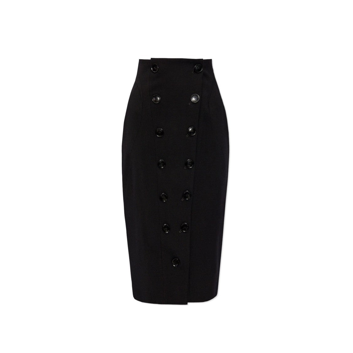 Knee-Length Wool Pencil Skirt