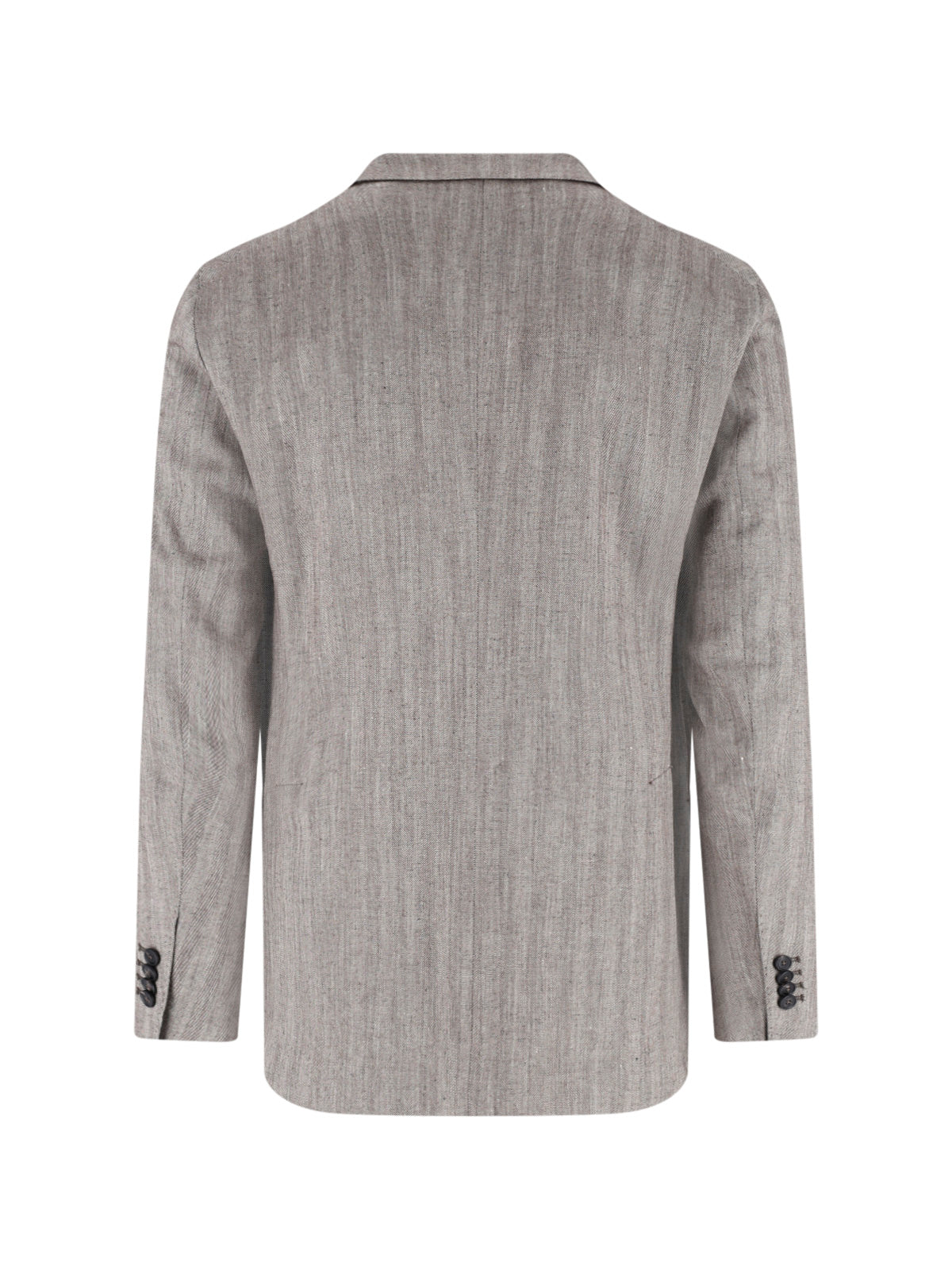 Grey Herringbone Notch Lapel Tailored Jacket