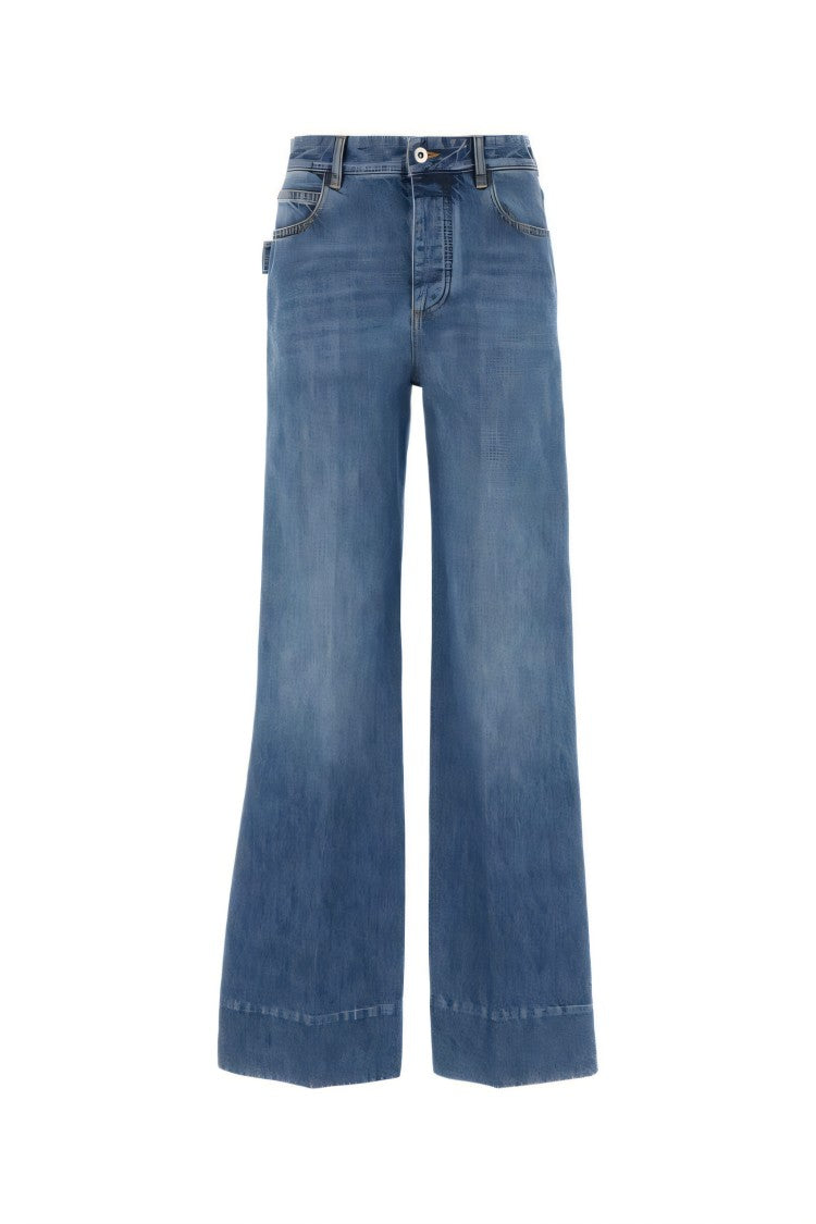 Wide-Leg Denim Trousers with Classic Aesthetic