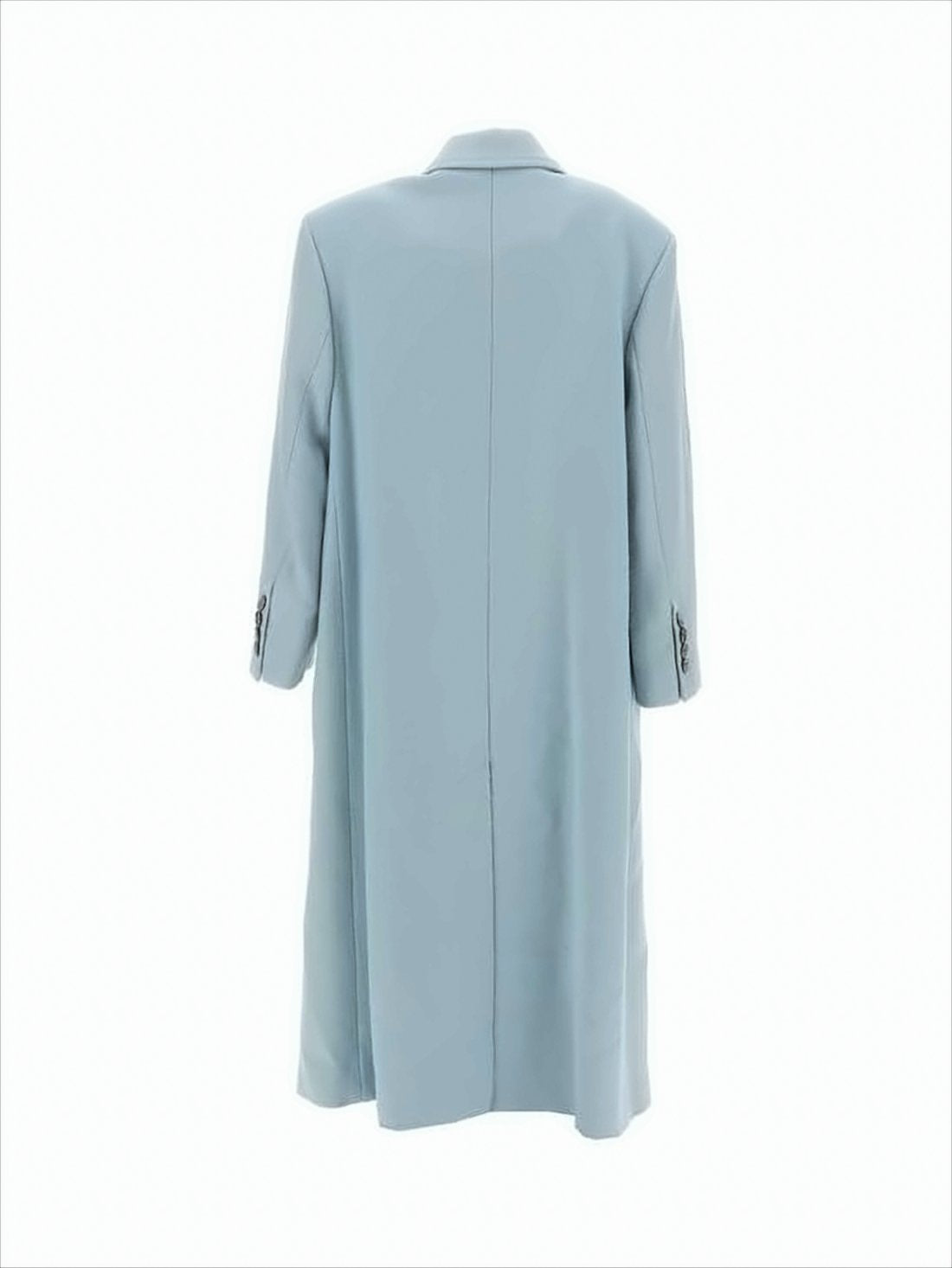 Mid-Length Tailored Coat In Muted Light Blue