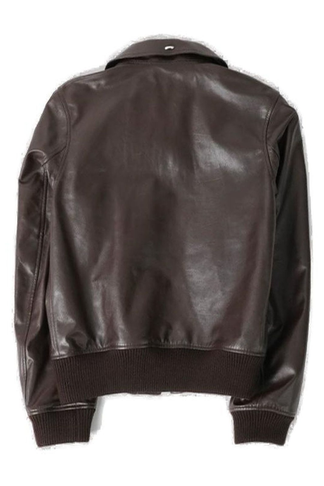 Textured Shearling-Collared Calf Leather Jacket