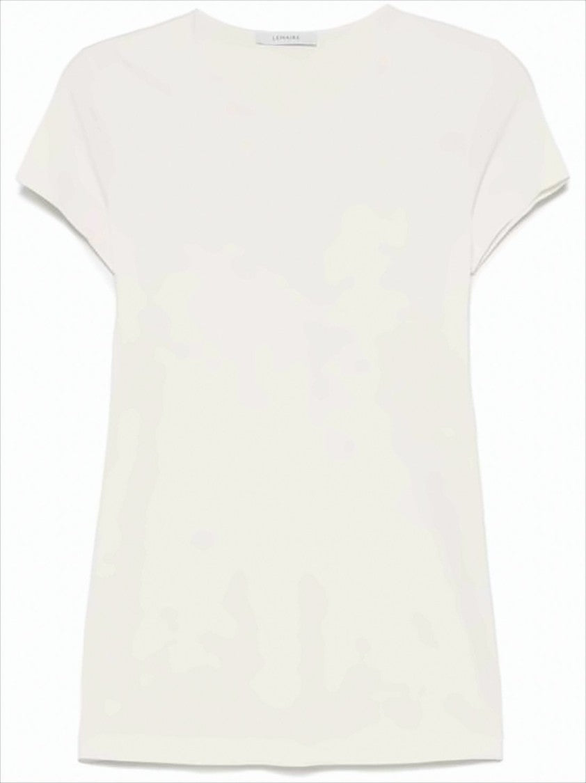 Fitted White Cotton Short-Sleeve T-Shirt