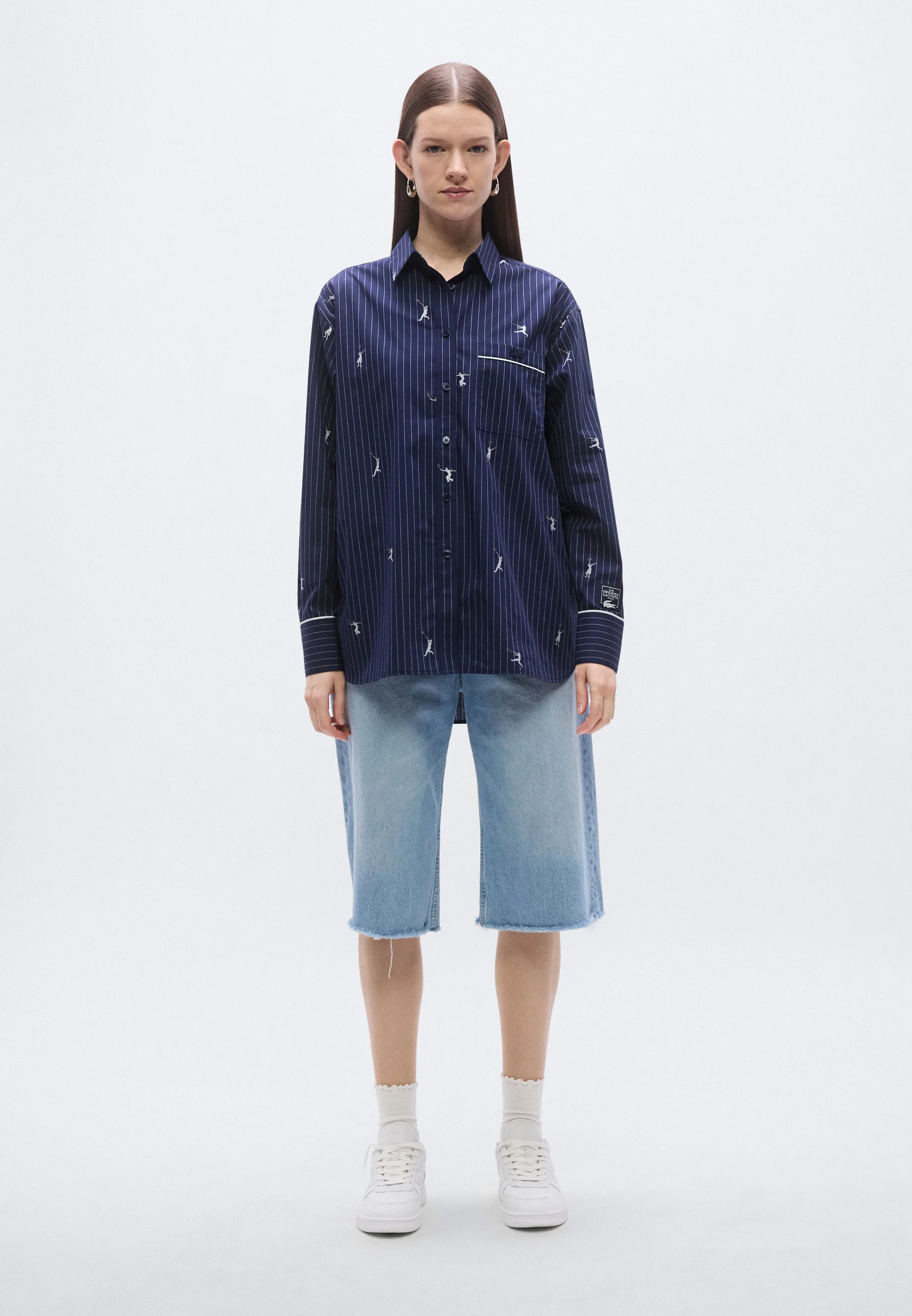 Blue Monogram Jacquard Oversized Shirt