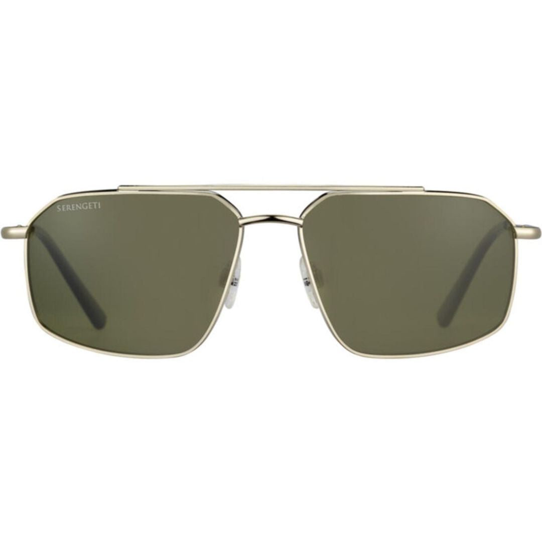 Wayne Rectangular Frame Sunglasses with Metallic Gold Structure