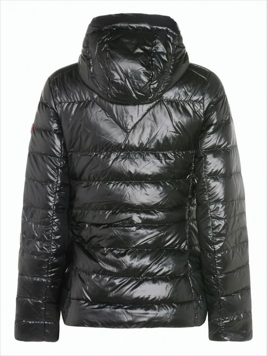 Fitted Black Down Jacket with Quilted Design