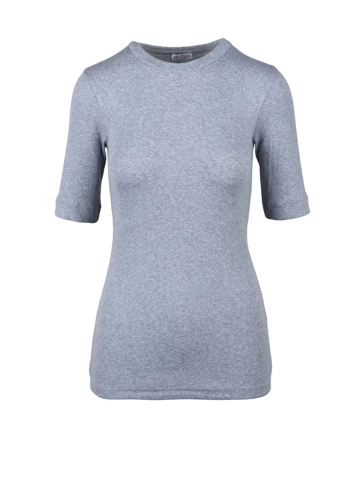 Grey Cotton Elastane Women T-shirt