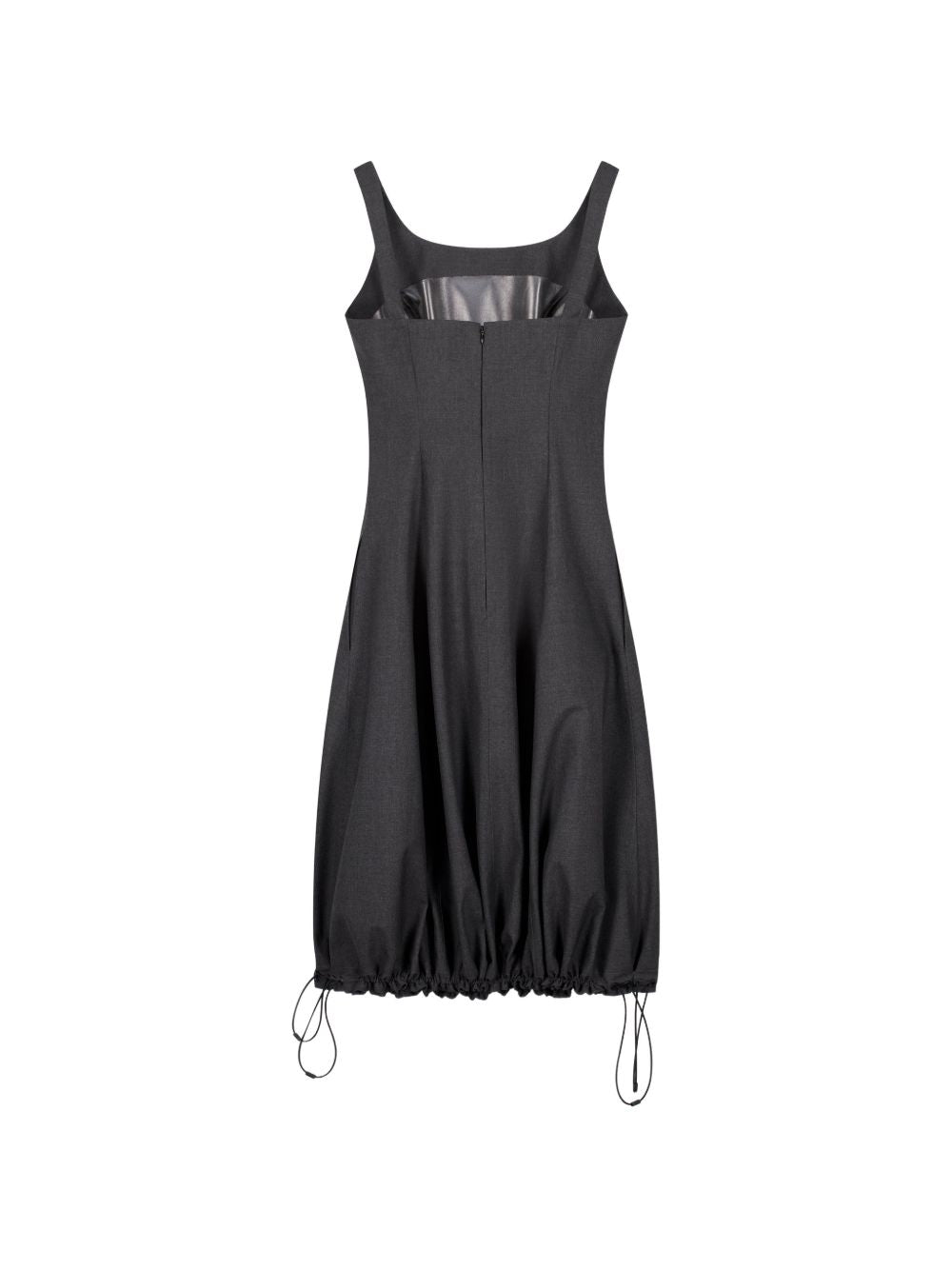 White Fitted Bodice Bubble Hem Dress