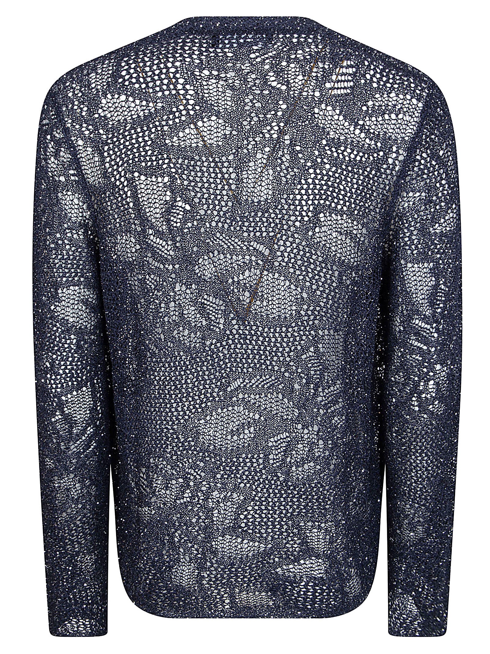 Open-Knit Cardigan with Subtle Sequin Embellishments