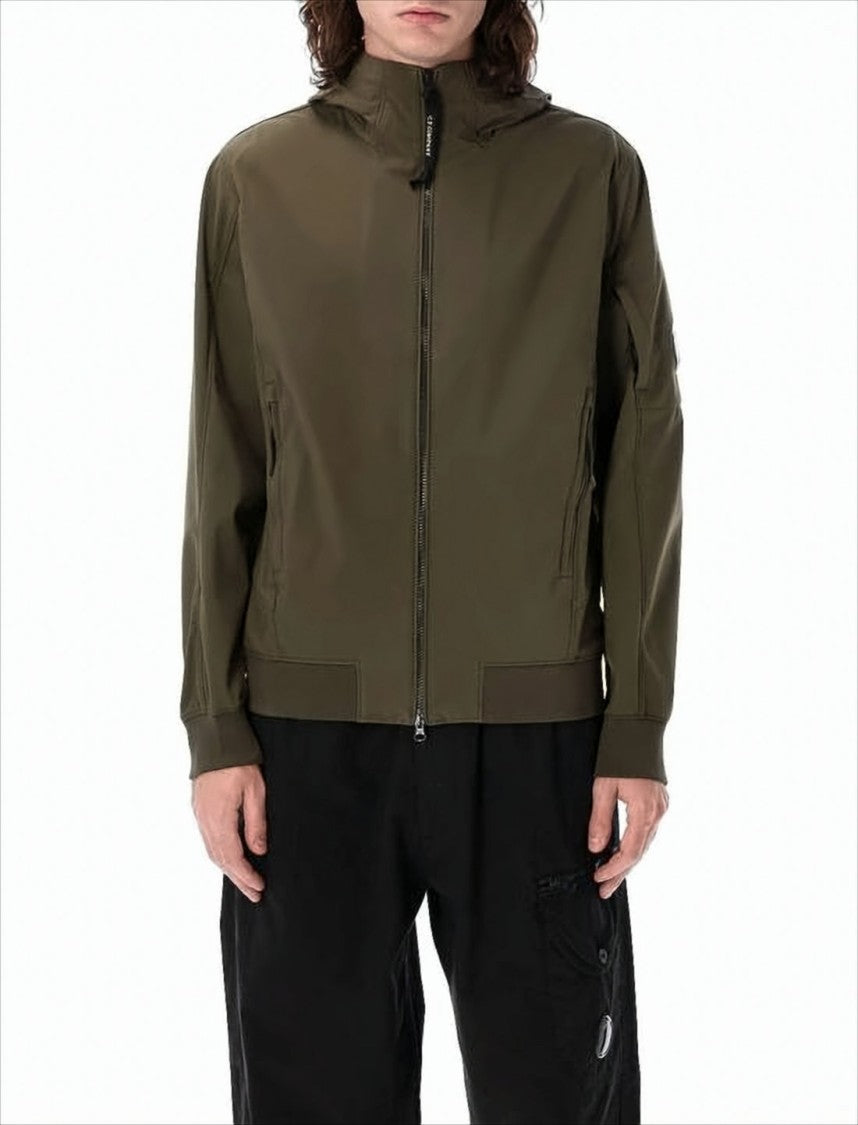 Minimalist Brown High Collar Jacket with Zipper Closure