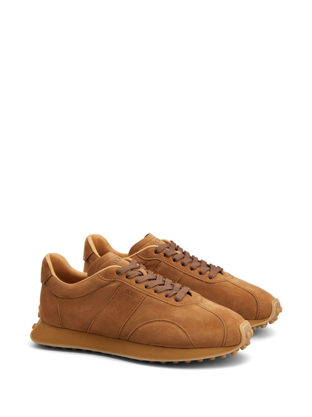 Brown Sneakers with Logo-Debossed Tongue