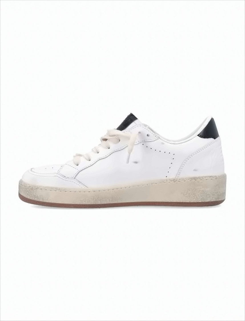 Distressed White Low-Top Sneakers with Signature Star