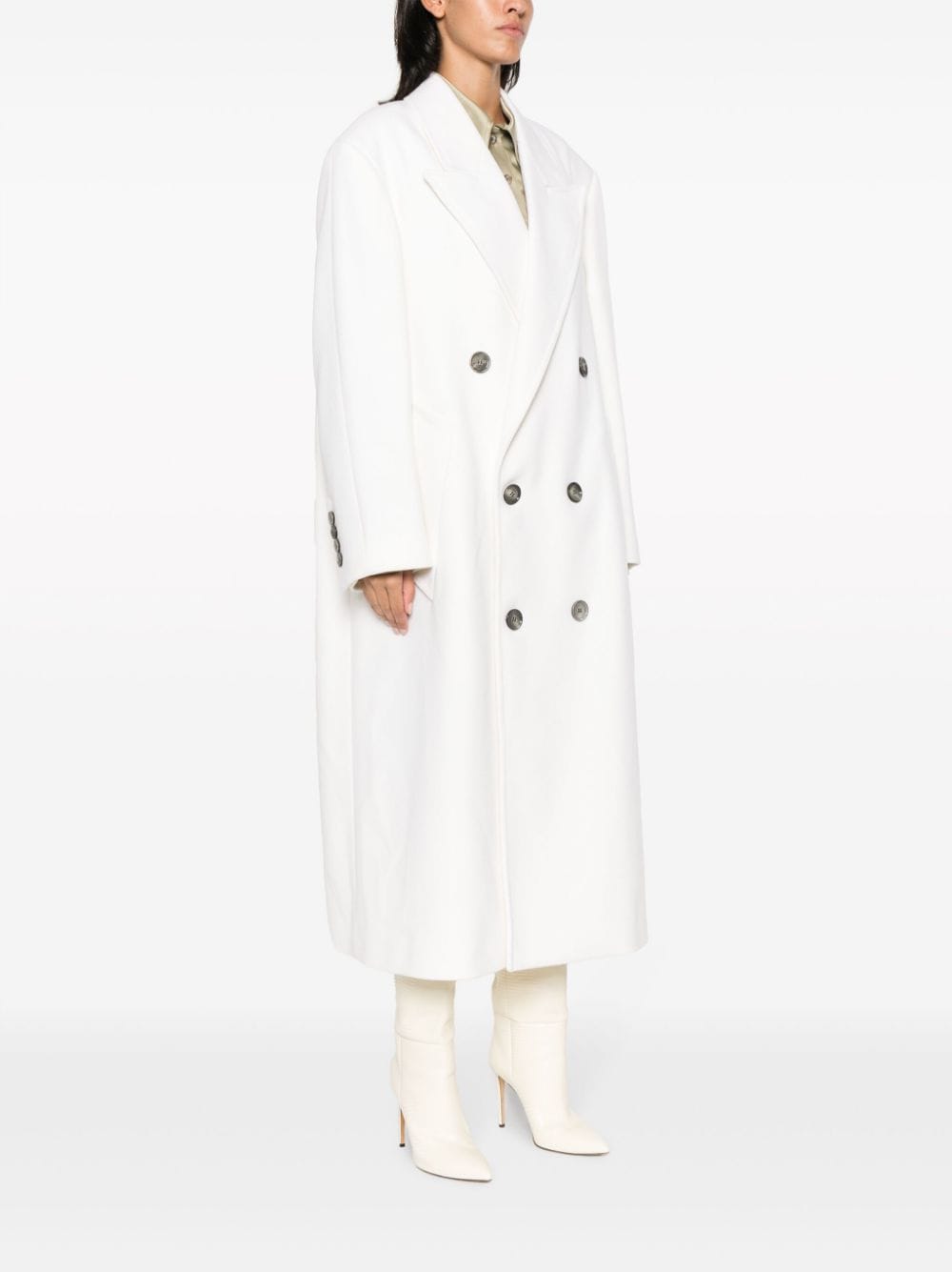 Double-Breasted Ankle-Length Coat