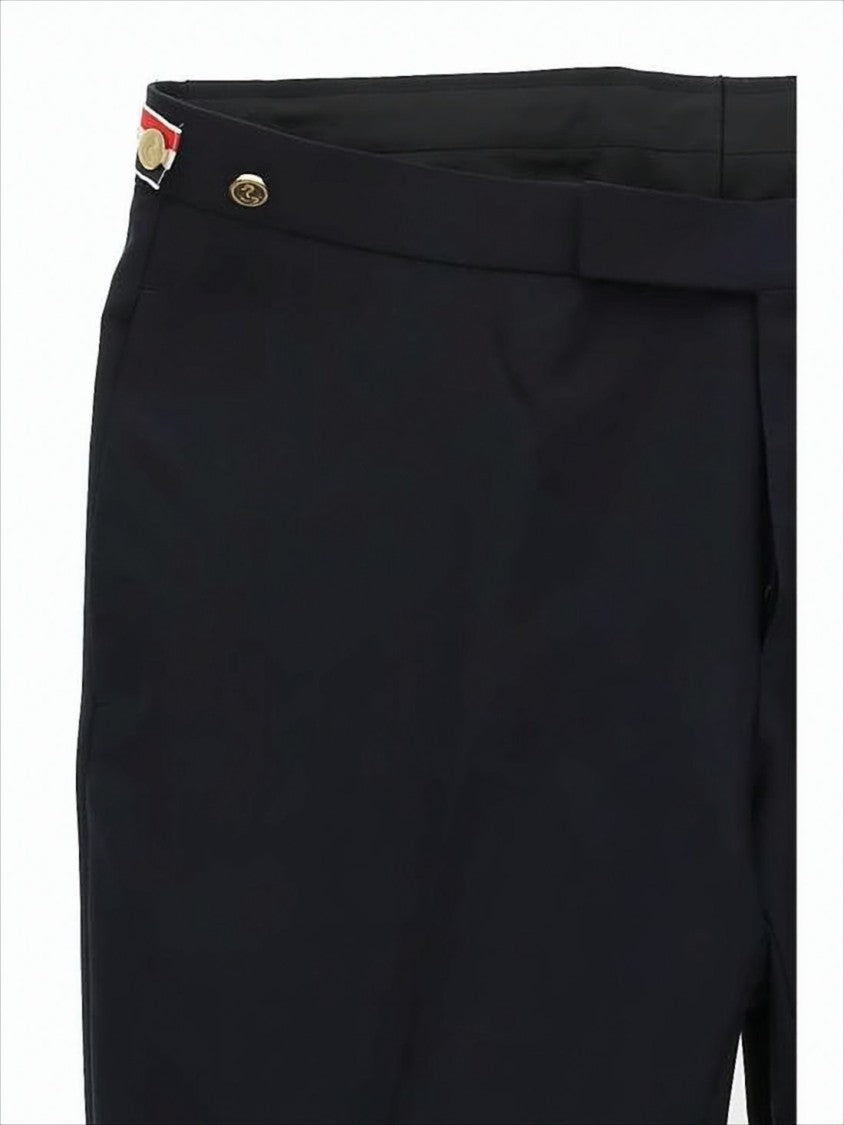 Tailored Slim Fit Wool Suit Pants with Classic Waistband