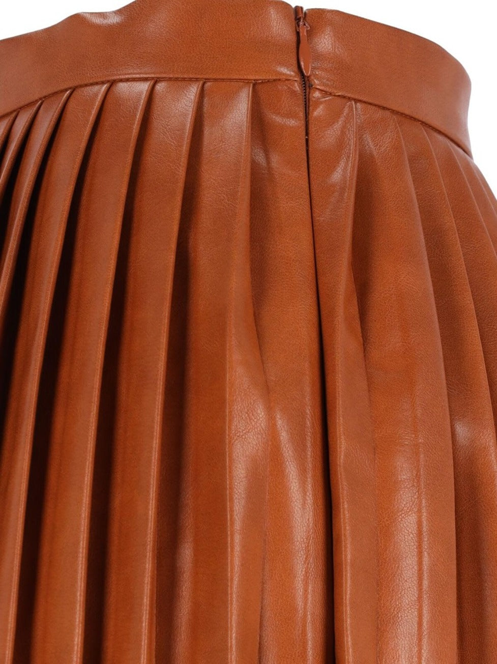 Pleated Midi Skirt – Brown