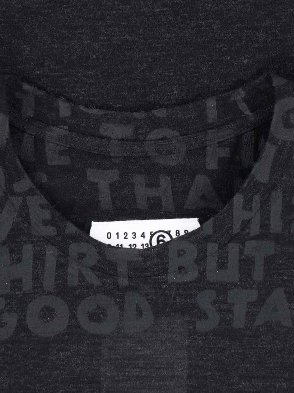 Crew Neck Black Wool T-Shirt With Bold Logo Print