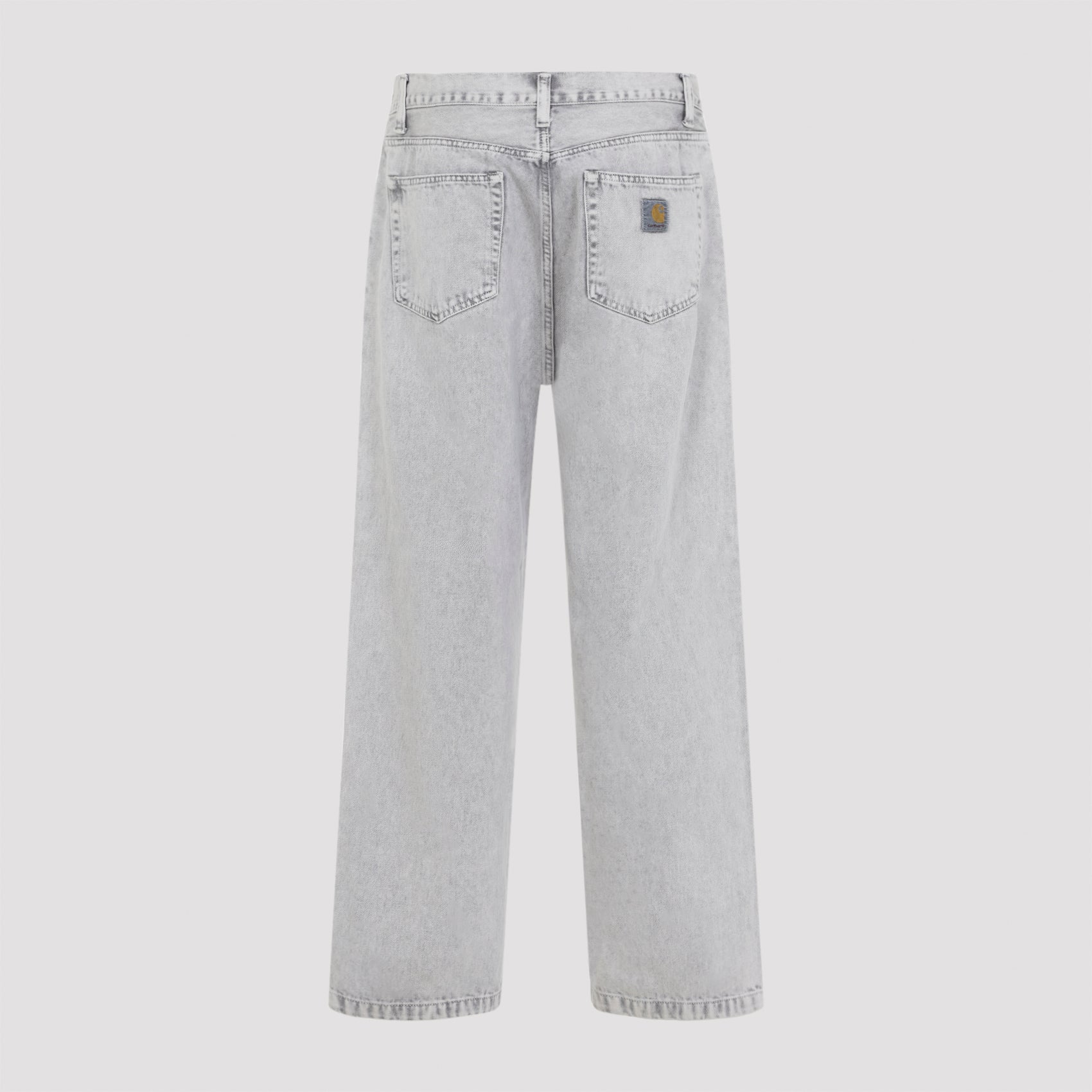 Light Grey Straight-Leg Trousers