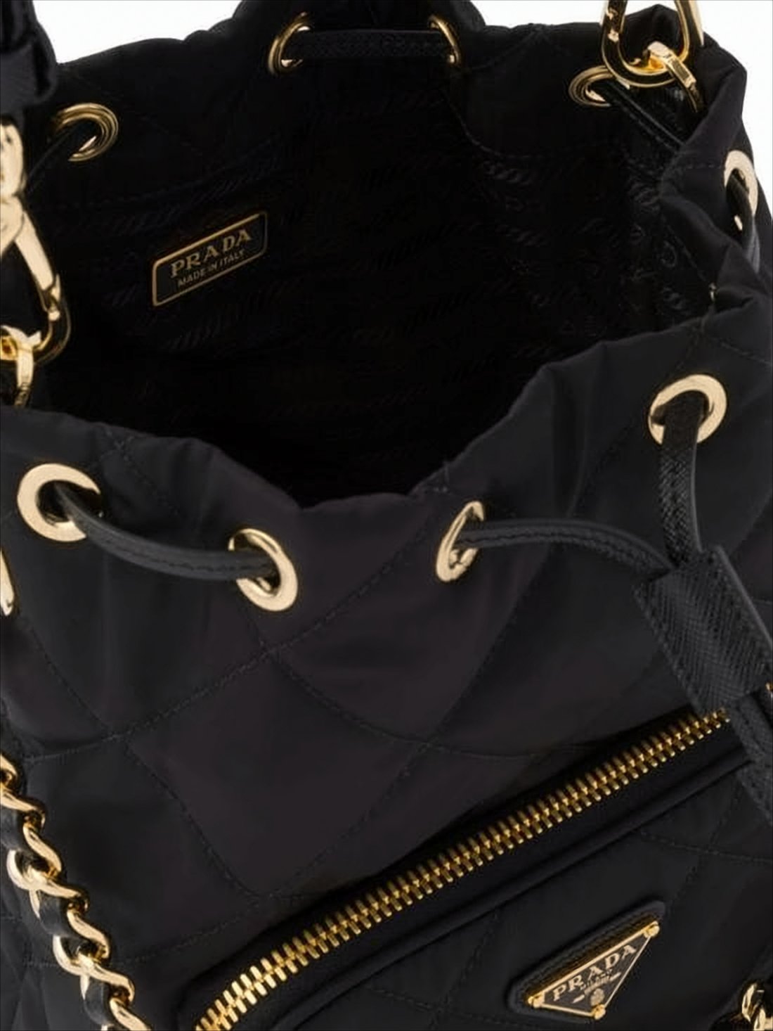 Compact Quilted Nylon Shoulder Bag