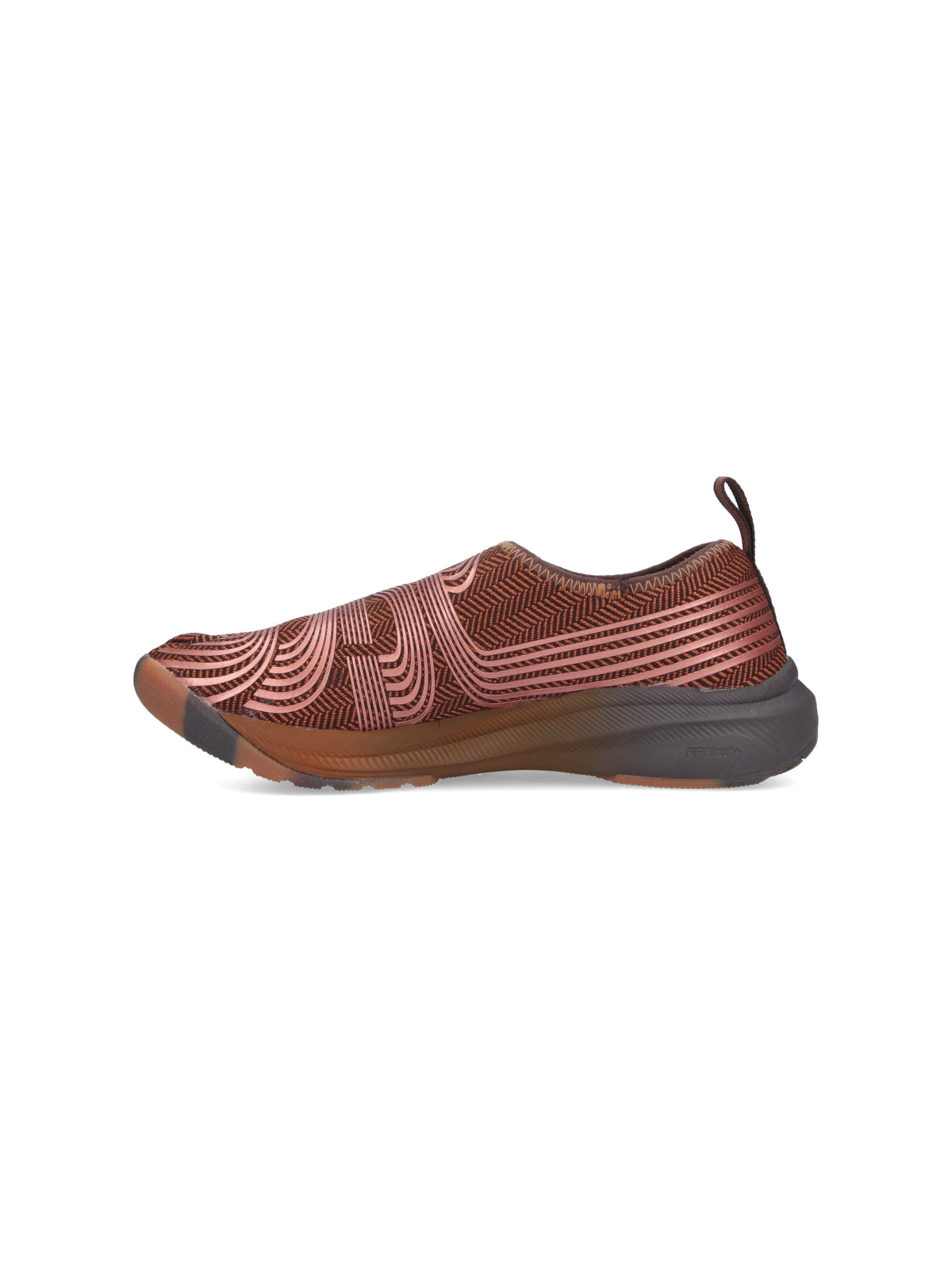 Brown Swirling Pattern Slip-On Sneakers