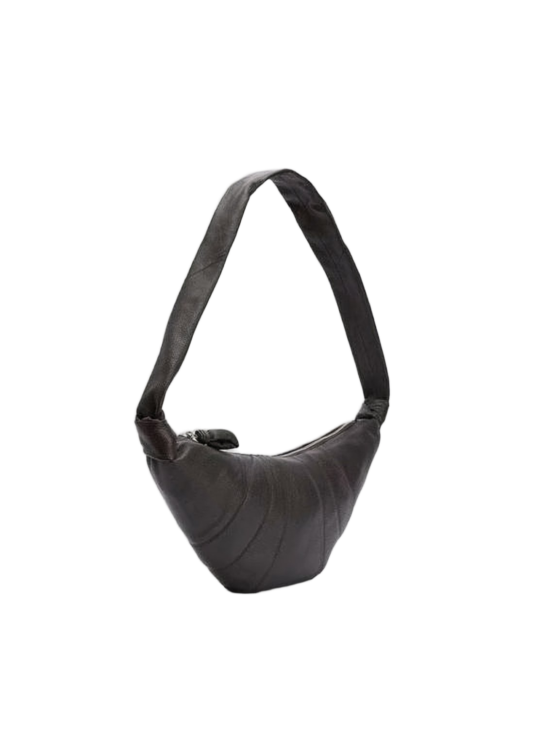 Crescent-Shaped Shoulder Bag with Knotted Strap