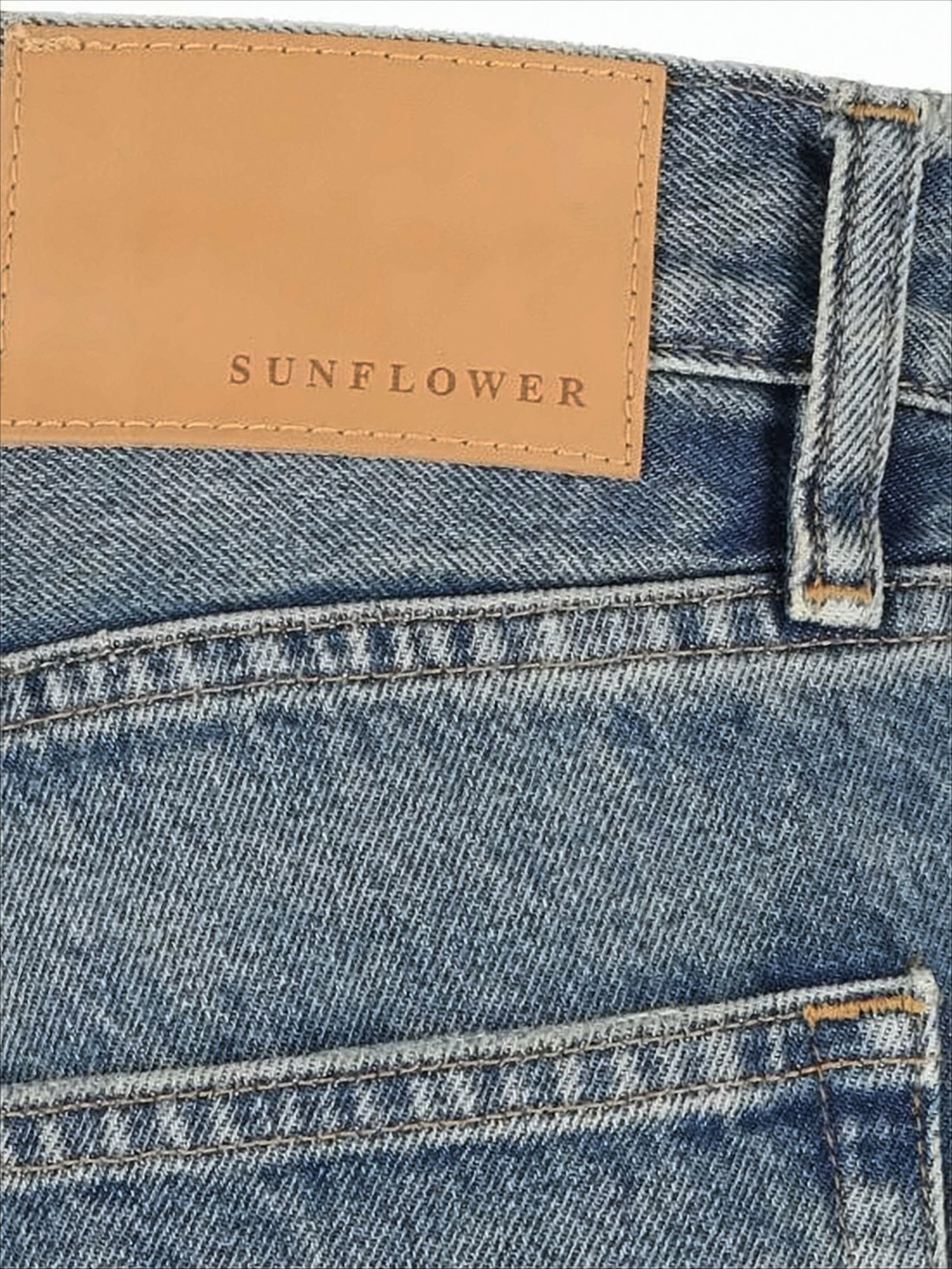 Relaxed Wide-Leg Denim Pants with Faded Wash