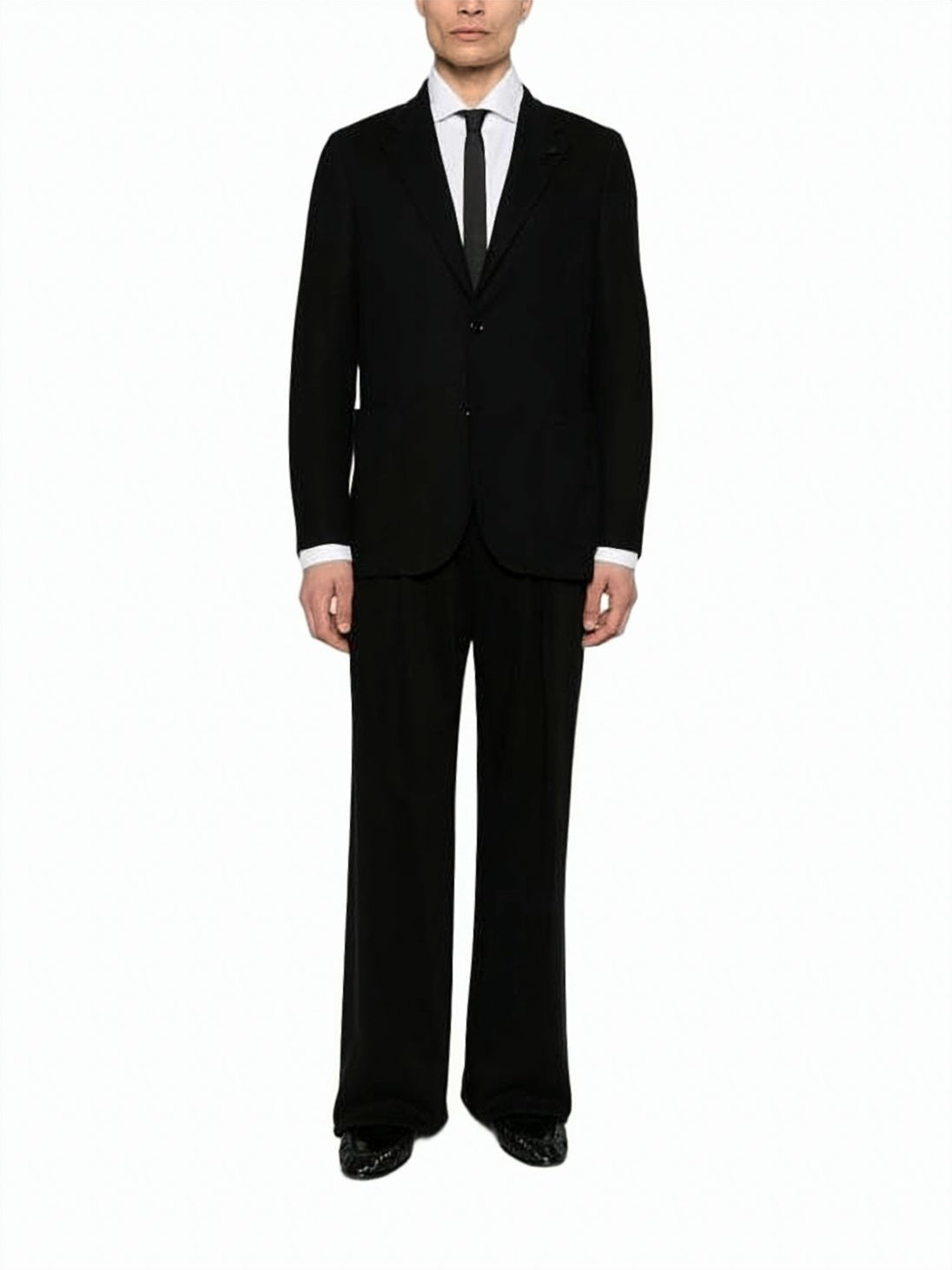 Classic Tailored Black Cotton Suit Set