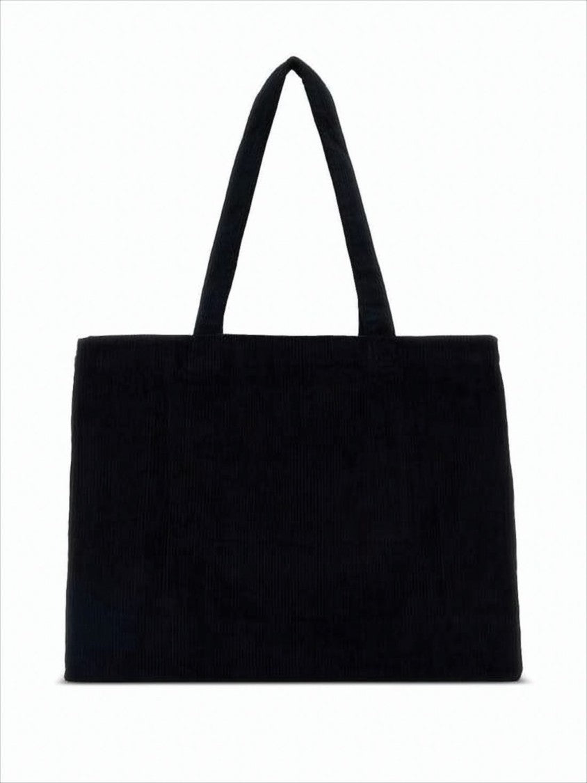 Rectangular Black Shoulder Bag with Design