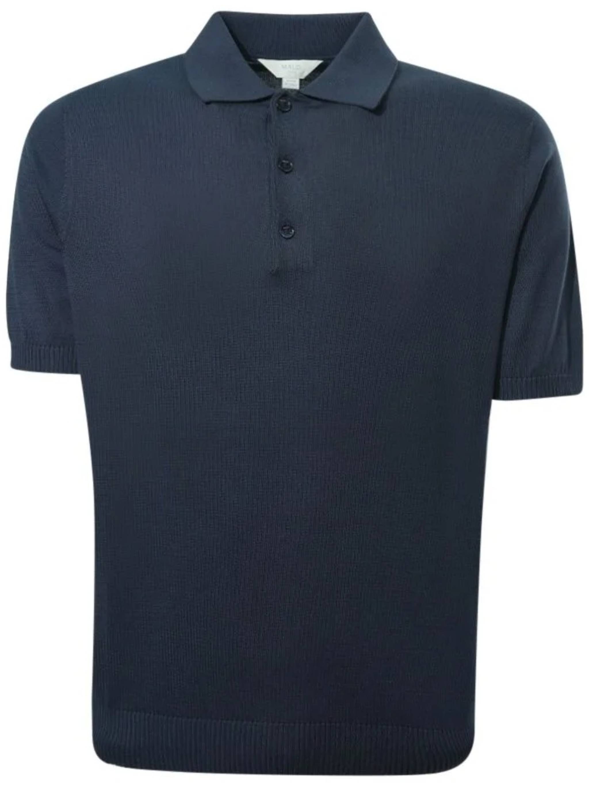 Blue Polo Short-Sleeve Ribbed Cotton Polo