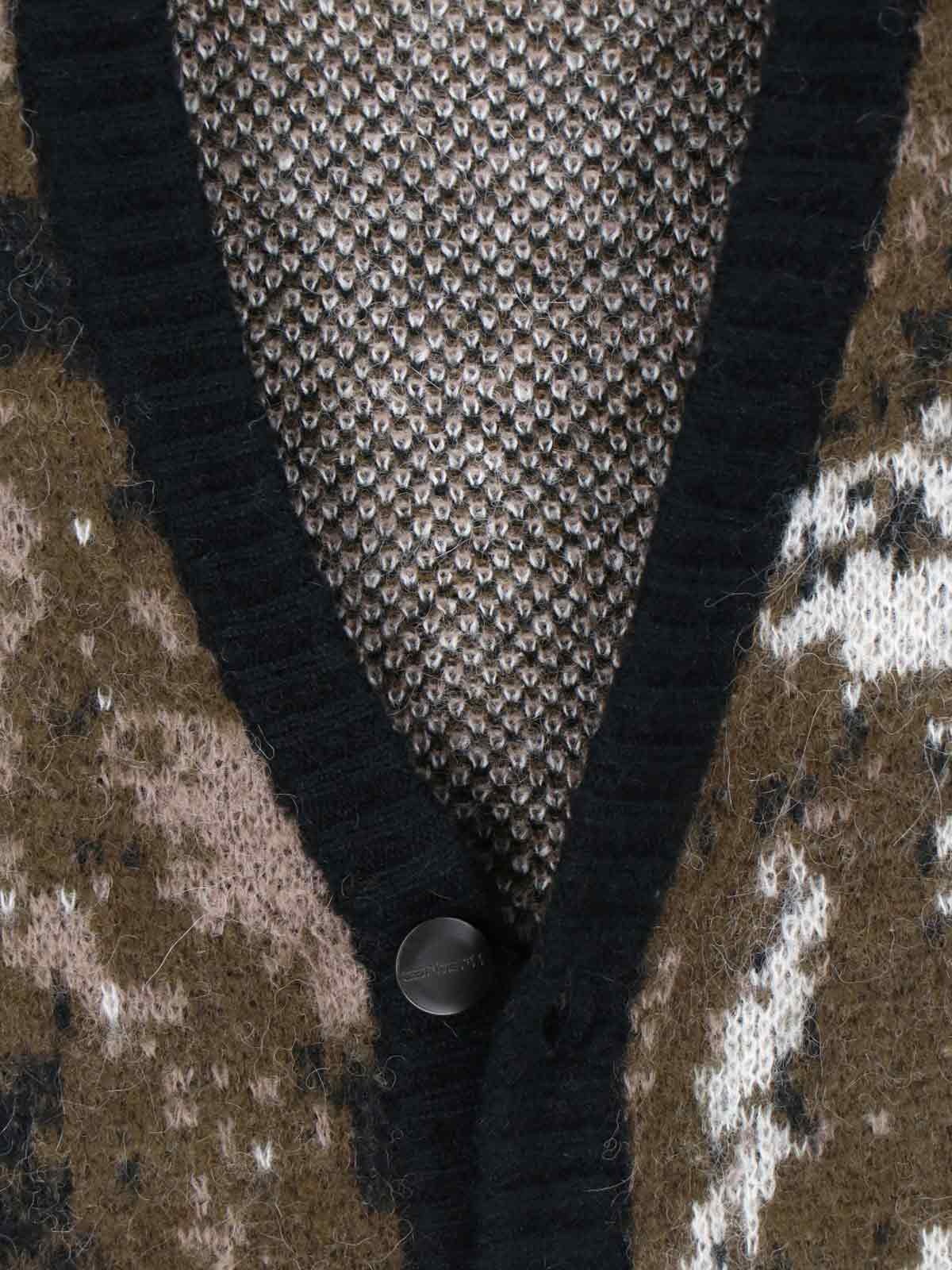 "W' Merlin" Cardigan, In Multicolor Alpaca Blend
