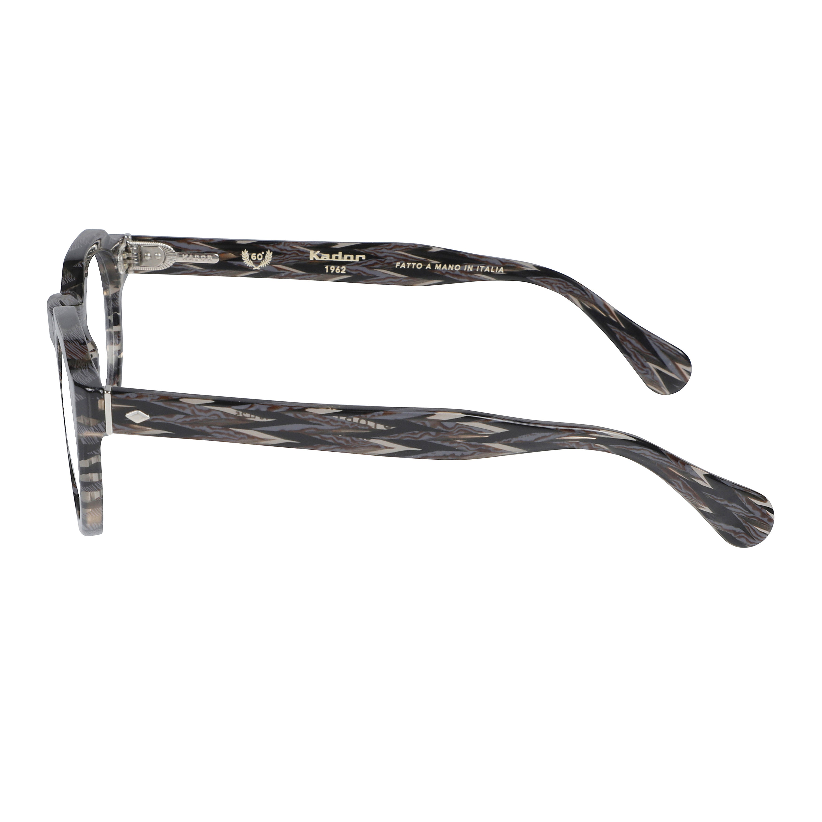Storiko Special-V Round Frame Marbled Sunglasses with Metallic Accents