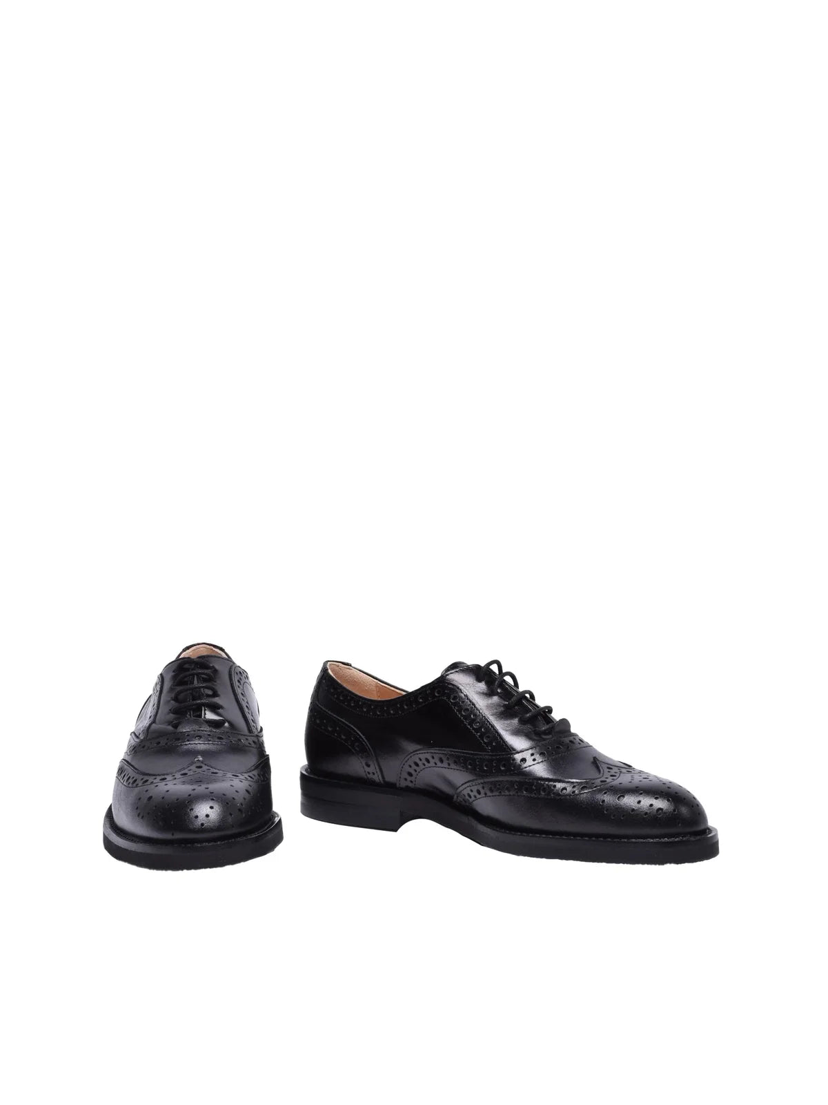 Black Leather Rubber Men's Oxford Shoes