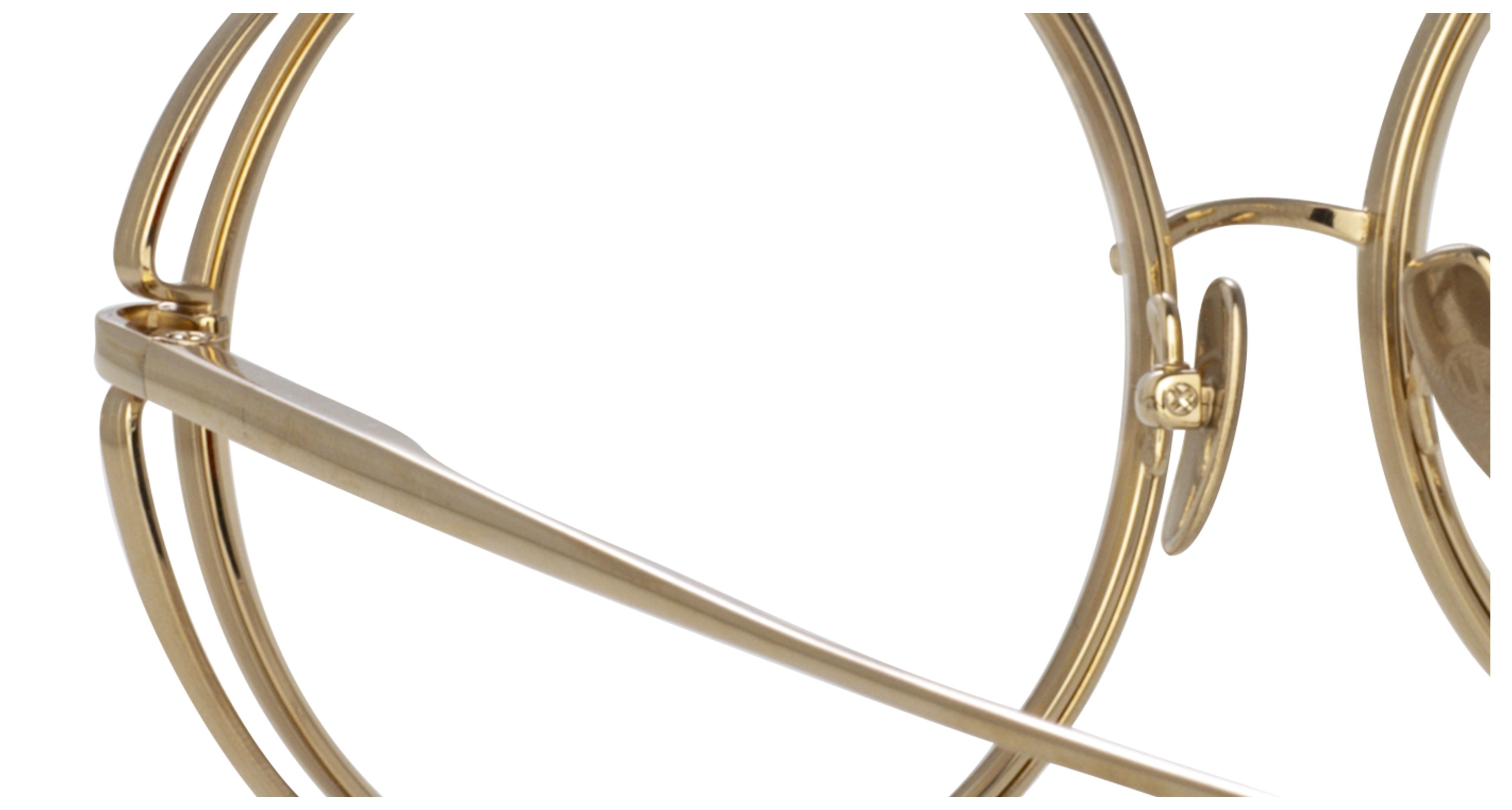 Lfl Large Oval Titanium Sunglasses with Polished Gold Finish