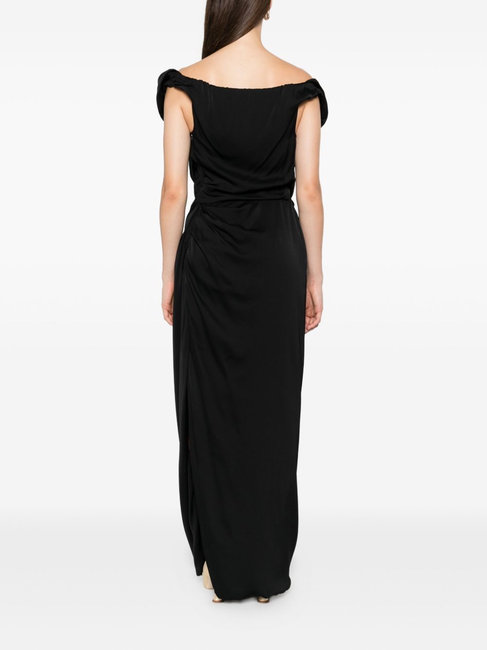 Off-Shoulder Black Maxi Dress