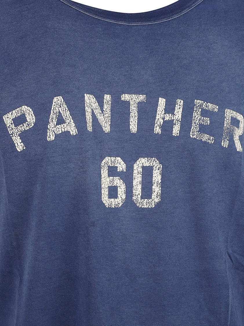 Vintage-Effect Blue Cotton T-Shirt