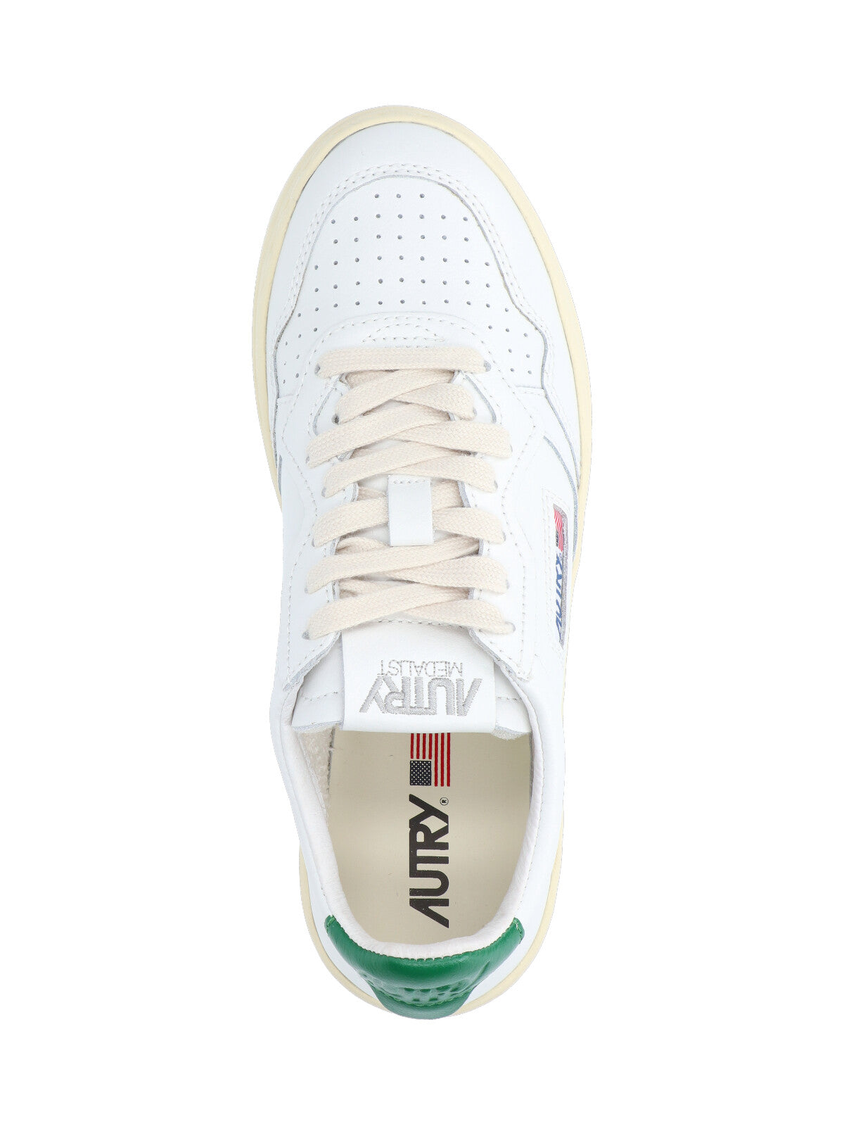 Low-Top White Leather Sneakers With Multicolor Embroidery